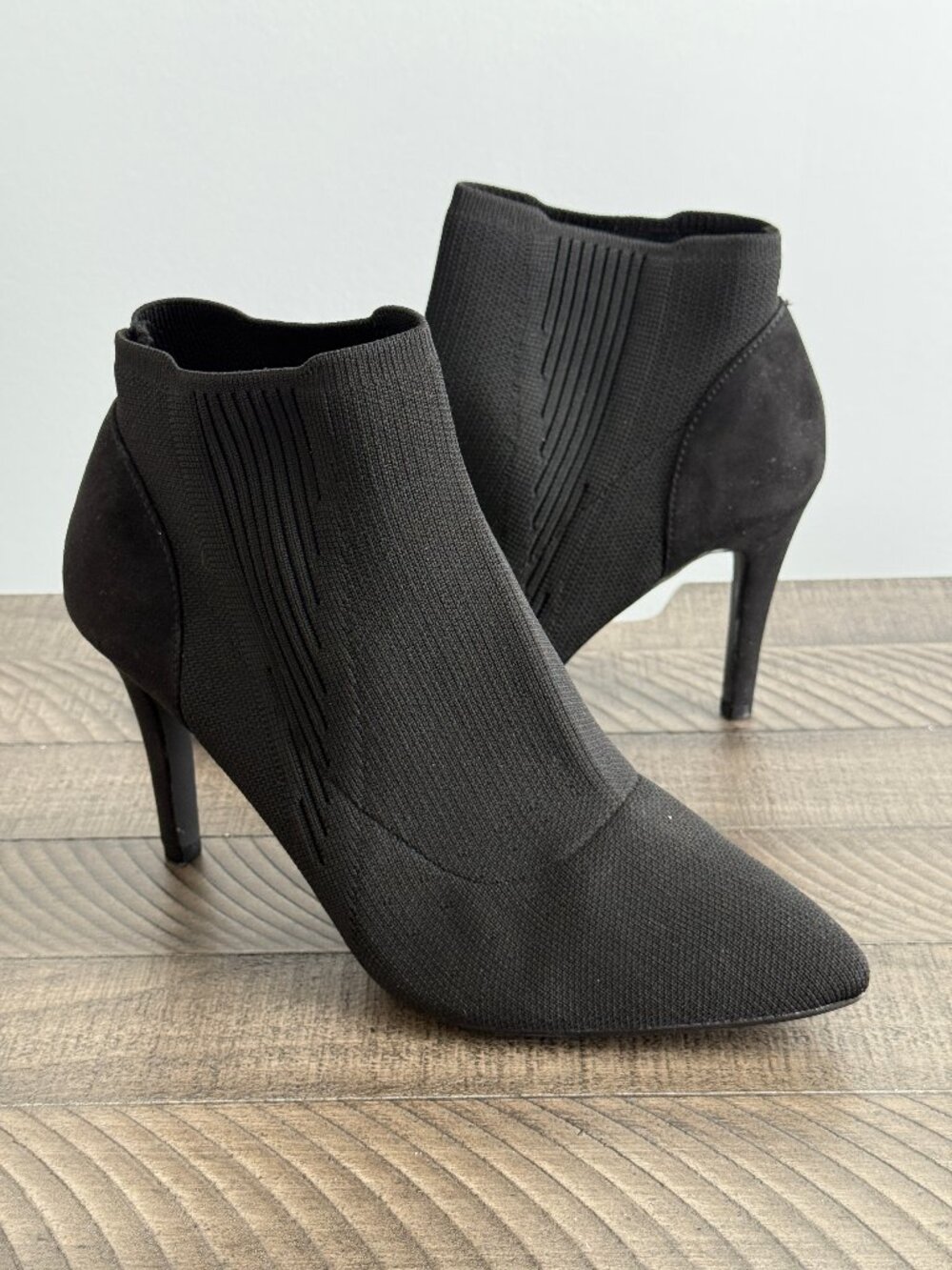 MIA Sleek Black Heeled Ankle Boots for Women Size 8.5